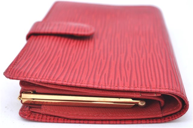 Authentic Louis Vuitton Epi Portefeuille Viennois Wallet Red M63247 LV J6587