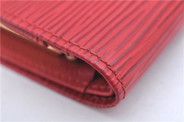 Authentic Louis Vuitton Epi Portefeuille Viennois Wallet Red M63247 LV J6587