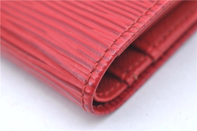 Authentic Louis Vuitton Epi Portefeuille Viennois Wallet Red M63247 LV J6587