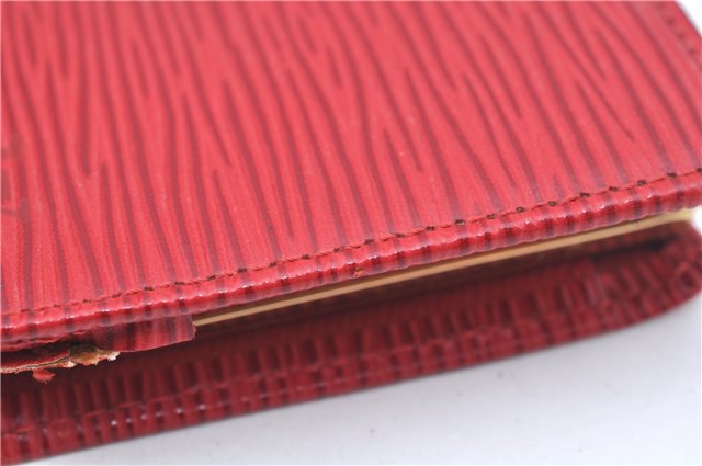 Authentic Louis Vuitton Epi Portefeuille Viennois Wallet Red M63247 LV J6587