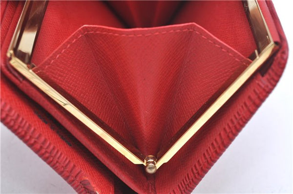 Authentic Louis Vuitton Epi Portefeuille Viennois Wallet Red M63247 LV J6587