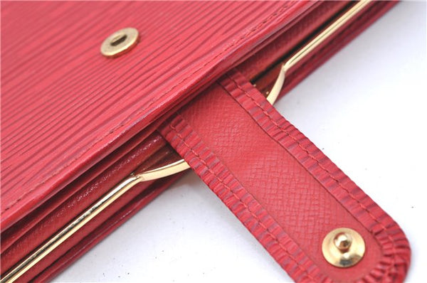 Authentic Louis Vuitton Epi Portefeuille Viennois Wallet Red M63247 LV J6587