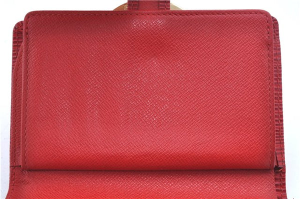 Authentic Louis Vuitton Epi Portefeuille Viennois Wallet Red M63247 LV J6587