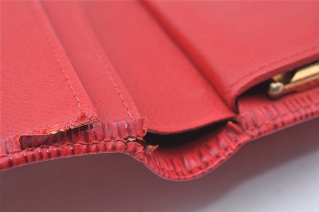 Authentic Louis Vuitton Epi Portefeuille Viennois Wallet Red M63247 LV J6587