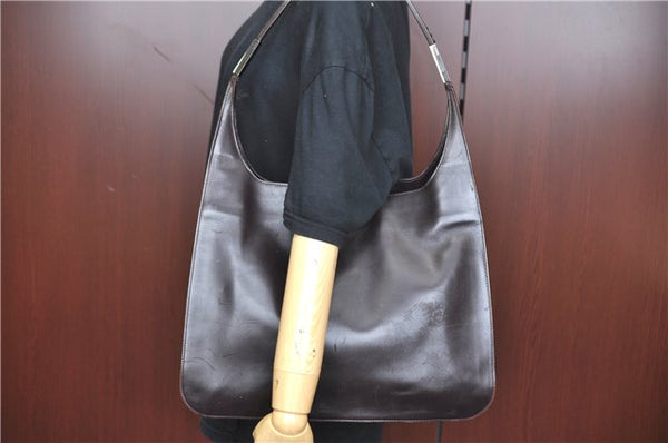 Authentic GUCCI Shoulder Hand Bag Purse Leather 0013192 Brown J6593