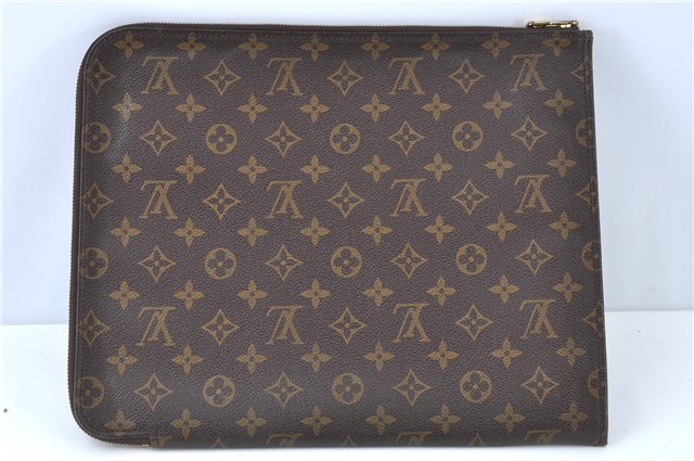 Authentic Louis Vuitton Monogram Poche Documents 33 M53457 Document Case J6595