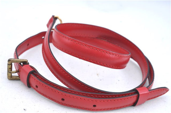 Authentic Louis Vuitton Leather Shoulder Strap 28-32.3" Red LV J6637