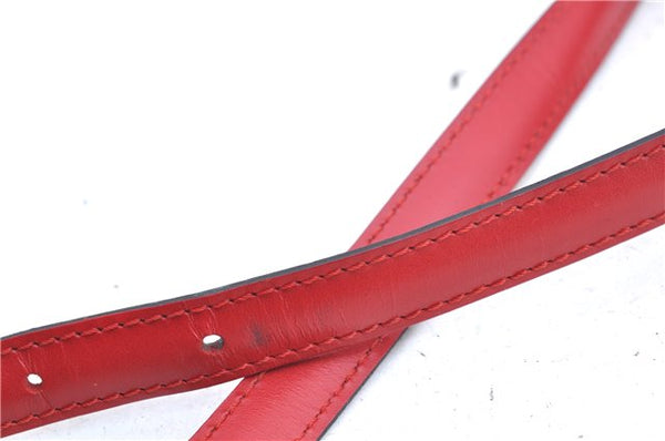 Authentic Louis Vuitton Leather Shoulder Strap 28-32.3" Red LV J6637