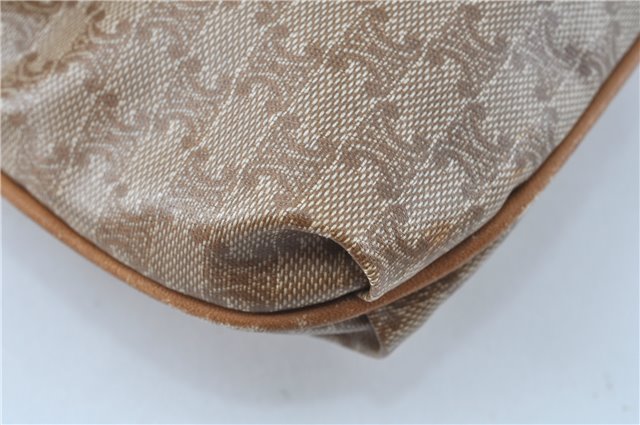 Authentic CELINE Macadam Blason Pattern Clutch Bag Purse PVC Leather Beige J6654