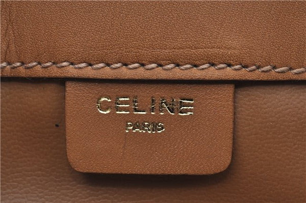 Authentic CELINE Macadam Blason Pattern Clutch Bag Purse PVC Leather Beige J6654