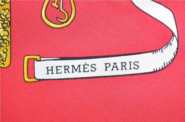 Authentic HERMES Carre 90 Scarf "Petite main" Silk Red J6674