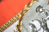 Authentic HERMES Carre 90 Scarf "NAPOLEON" Silk Orange Gold White J6675