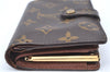 Auth Louis Vuitton Monogram Porte Monnaie Billets Viennois M61663 Wallet J6718