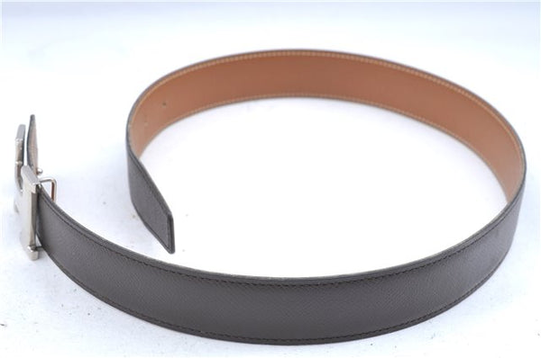 Authentic HERMES Constance Leather Belt Size 65cm 25.6-29.1" Brown J6734