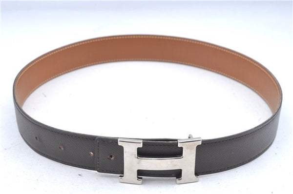 Authentic HERMES Constance Leather Belt Size 65cm 25.6-29.1" Brown J6734