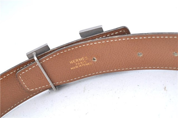 Authentic HERMES Constance Leather Belt Size 65cm 25.6-29.1" Brown J6734