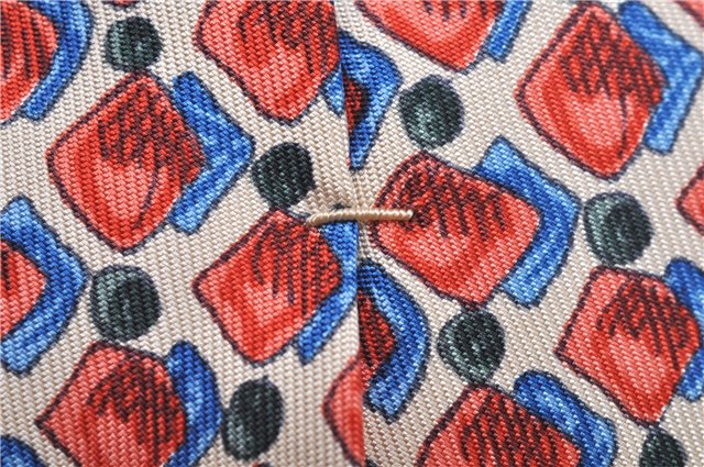 Authentic HERMES Tie Necktie Dots Pattern Silk Multicolor Red Ivory Box J6755