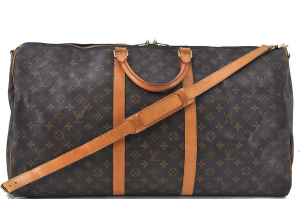 Auth Louis Vuitton Monogram Keepall Bandouliere 60 Boston Bag Old Model LV J6800