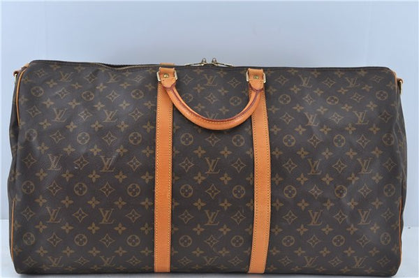 Auth Louis Vuitton Monogram Keepall Bandouliere 60 Boston Bag Old Model LV J6800