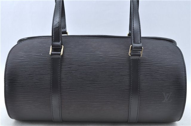 Authentic Louis Vuitton Epi Soufflot Black Hand Bag M52222 LV J6801