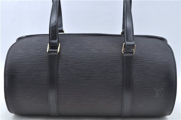 Authentic Louis Vuitton Epi Soufflot Black Hand Bag M52222 LV J6801