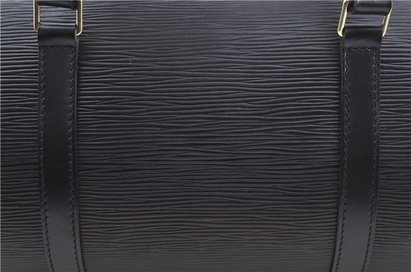 Authentic Louis Vuitton Epi Soufflot Black Hand Bag M52222 LV J6801
