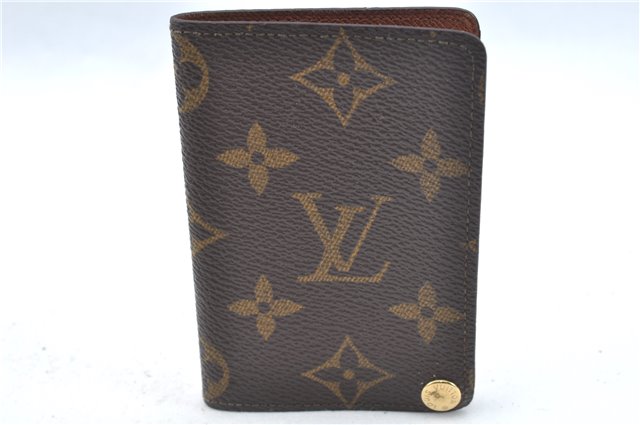 Auth Louis Vuitton Monogram Porte Cartes Credit Pression M60937 Card Case J6810