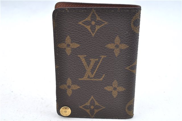 Auth Louis Vuitton Monogram Porte Cartes Credit Pression M60937 Card Case J6810