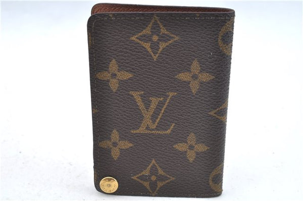 Auth Louis Vuitton Monogram Porte Cartes Credit Pression M60937 Card Case J6810