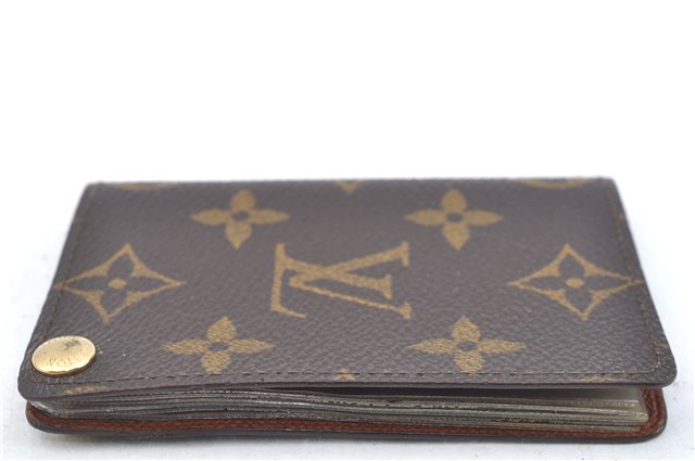 Auth Louis Vuitton Monogram Porte Cartes Credit Pression M60937 Card Case J6810
