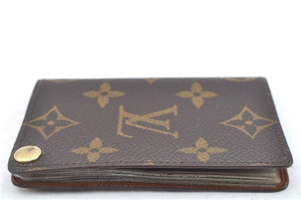 Auth Louis Vuitton Monogram Porte Cartes Credit Pression M60937 Card Case J6810