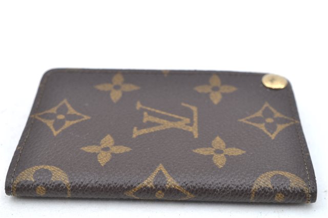 Auth Louis Vuitton Monogram Porte Cartes Credit Pression M60937 Card Case J6810