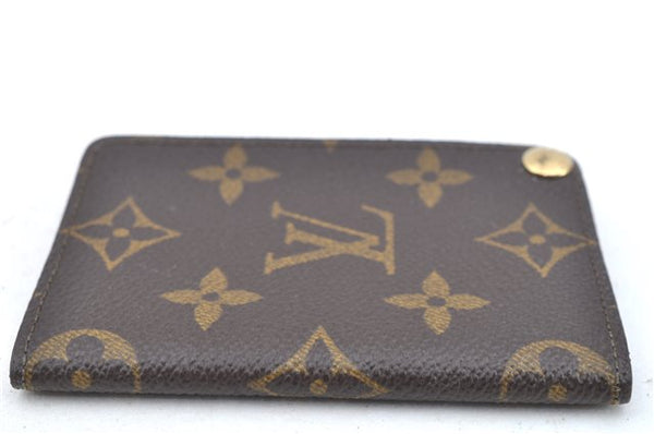 Auth Louis Vuitton Monogram Porte Cartes Credit Pression M60937 Card Case J6810