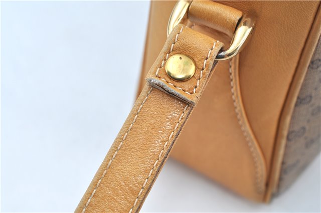 Authentic GUCCI Micro GG PVC Leather Shoulder Cross Body Bag Purse Brown J6835