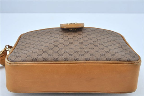 Authentic GUCCI Micro GG PVC Leather Shoulder Cross Body Bag Purse Brown J6835