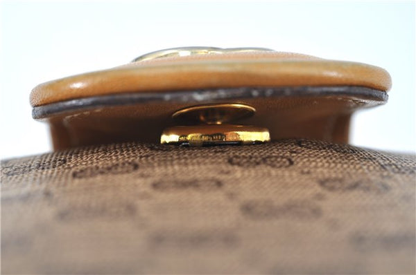 Authentic GUCCI Micro GG PVC Leather Shoulder Cross Body Bag Purse Brown J6835