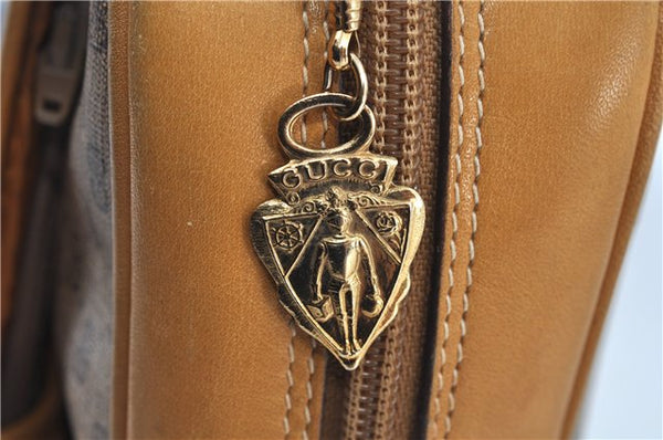 Authentic GUCCI Micro GG PVC Leather Shoulder Cross Body Bag Purse Brown J6835