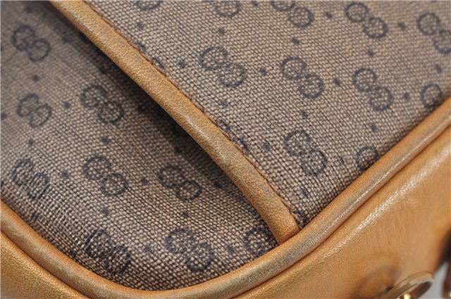 Authentic GUCCI Micro GG PVC Leather Shoulder Cross Body Bag Purse Brown J6835