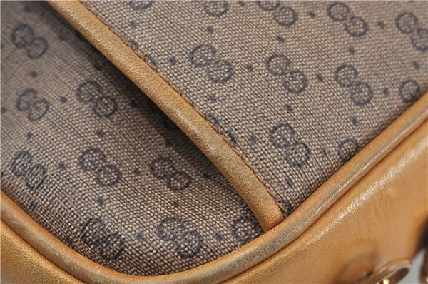 Authentic GUCCI Micro GG PVC Leather Shoulder Cross Body Bag Purse Brown J6835