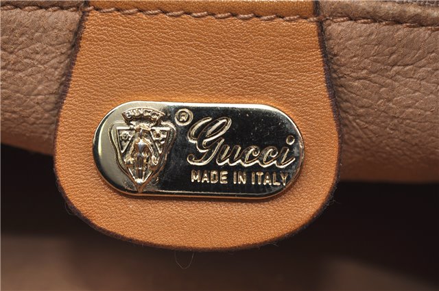 Authentic GUCCI Micro GG PVC Leather Shoulder Cross Body Bag Purse Brown J6835