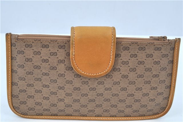 Authentic GUCCI Micro GG PVC Leather Shoulder Cross Body Bag Purse Brown J6835