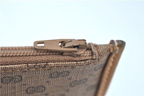 Authentic GUCCI Micro GG PVC Leather Shoulder Cross Body Bag Purse Brown J6835