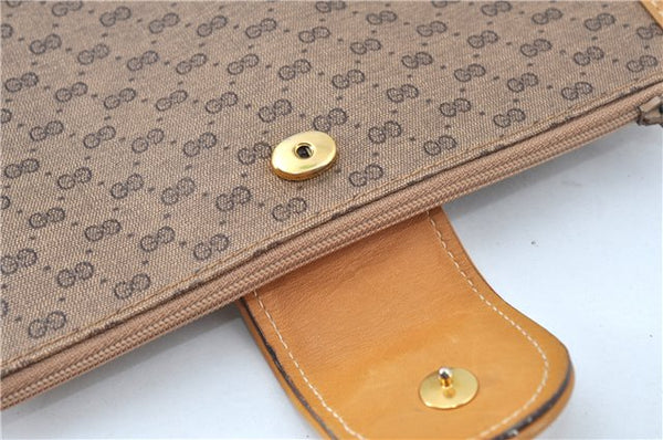 Authentic GUCCI Micro GG PVC Leather Shoulder Cross Body Bag Purse Brown J6835