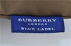 Authentic BURBERRY BLUE LABEL Check Tote Bag Purse Nylon Leather Khaki J6844