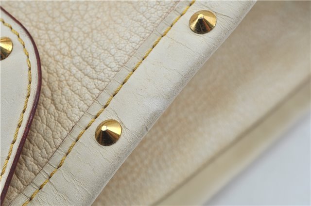 Authentic Louis Vuitton Suhali Epanoui GM Shoulder Bag Ivory LV J6853