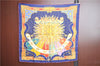 Authentic HERMES Carre 90 Scarf "CARPE DIEM" Silk Red Navy Gold J6862