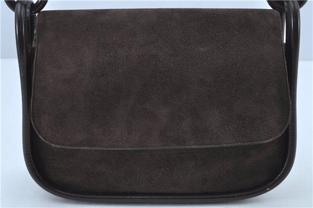 Authentic GUCCI Shoulder Hand Bag Purse Suede Leather Brown Junk J6873