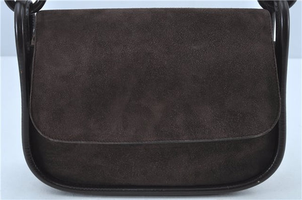 Authentic GUCCI Shoulder Hand Bag Purse Suede Leather Brown Junk J6873