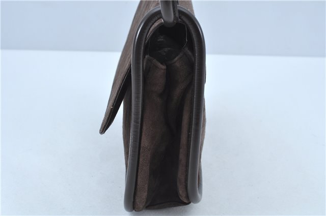 Authentic GUCCI Shoulder Hand Bag Purse Suede Leather Brown Junk J6873