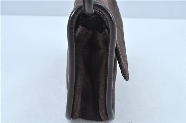 Authentic GUCCI Shoulder Hand Bag Purse Suede Leather Brown Junk J6873